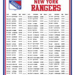 Printable 2021 2022 New York Rangers Schedule