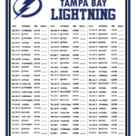 Printable 2021 2022 Tampa Bay Lightning Schedule