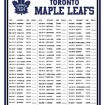 Printable 2021 2022 Toronto Maple Leafs Schedule