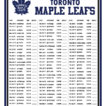 Printable 2021 2022 Toronto Maple Leafs Schedule