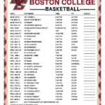 Printable 2022 2023 Boston College Eagles Basketball Schedule