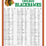 Printable 2022 2023 Chicago Blackhawks Schedule