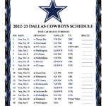 Printable 2022 2023 Dallas Cowboys Schedule