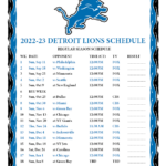 Printable 2022 2023 Detroit Lions Schedule