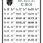 Printable 2022 2023 Los Angeles Kings Schedule