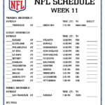 Printable 2022 2023 NFL Schedule Week 11