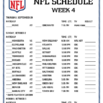 Printable 2022 2023 NFL Schedule Week 4