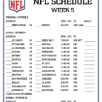 Printable 2022 2023 NFL Schedule Week 5