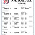 Printable 2022 2023 NFL Schedule Week 6