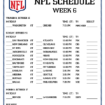 Printable 2022 2023 NFL Schedule Week 6