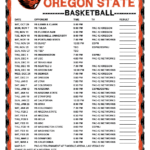 Printable 2022 2023 Oregon State Beavers Basketball Schedule