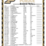 Printable 2022 2023 Purdue Boilermakers Basketball Schedule