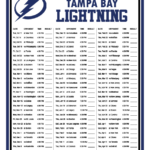 Printable 2022 2023 Tampa Bay Lightning Schedule