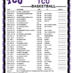 Printable 2022 2023 TCU Horned Frogs Basketball Schedule