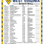 Printable 2022 2023 West Virginia Mountaineers Basketball Schedule