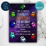 Printable Among Us Birthday Party Invitations DIY Bobotemp