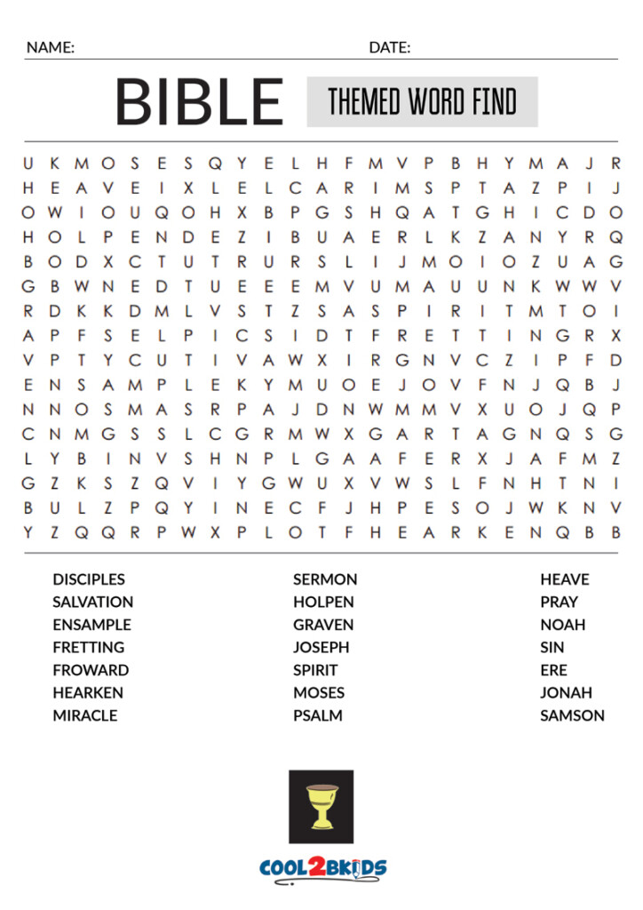 Printable Bible Word Search Cool2bKids