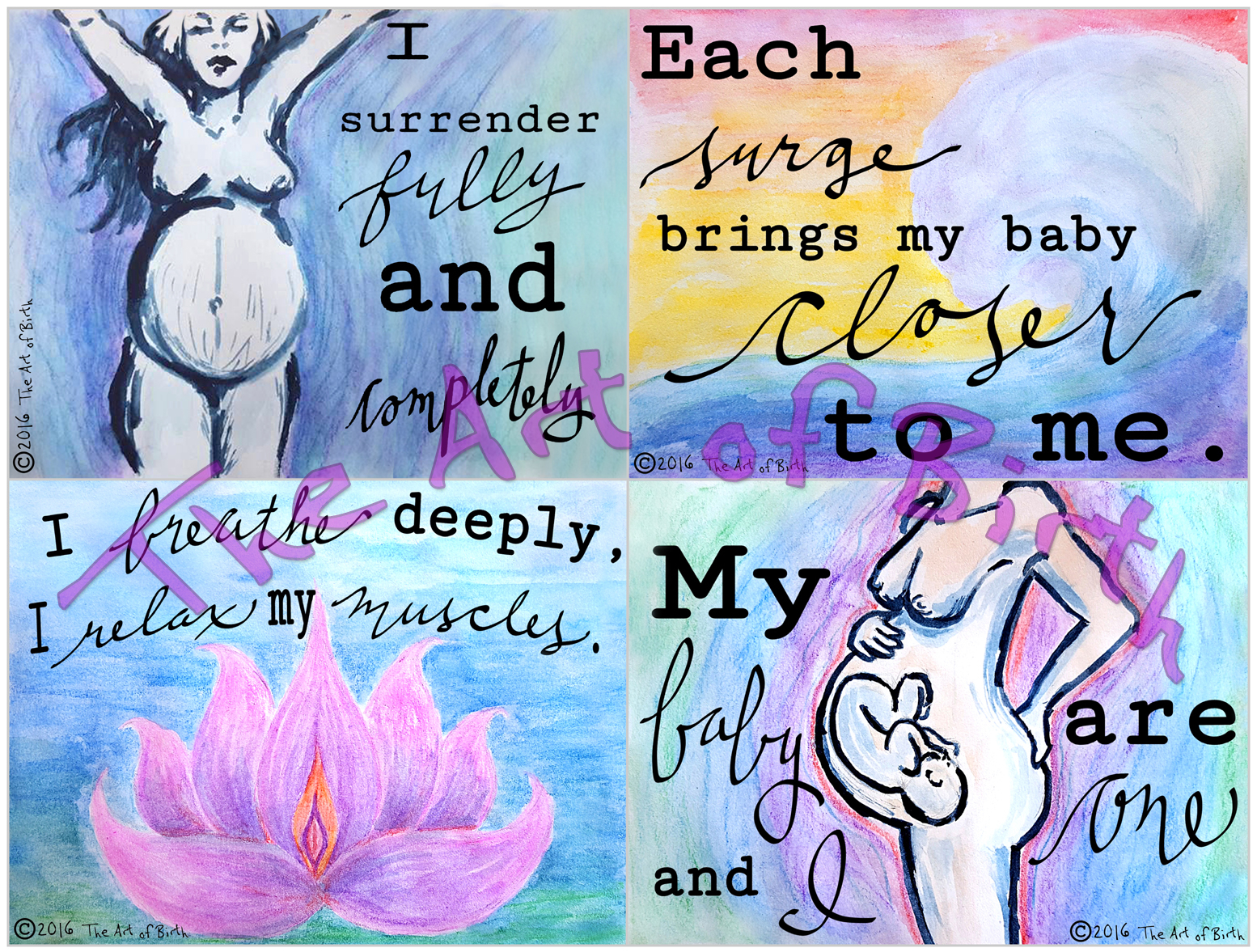 Printable Birth Affirmation Cards By The Art Of Birth On Zibbet