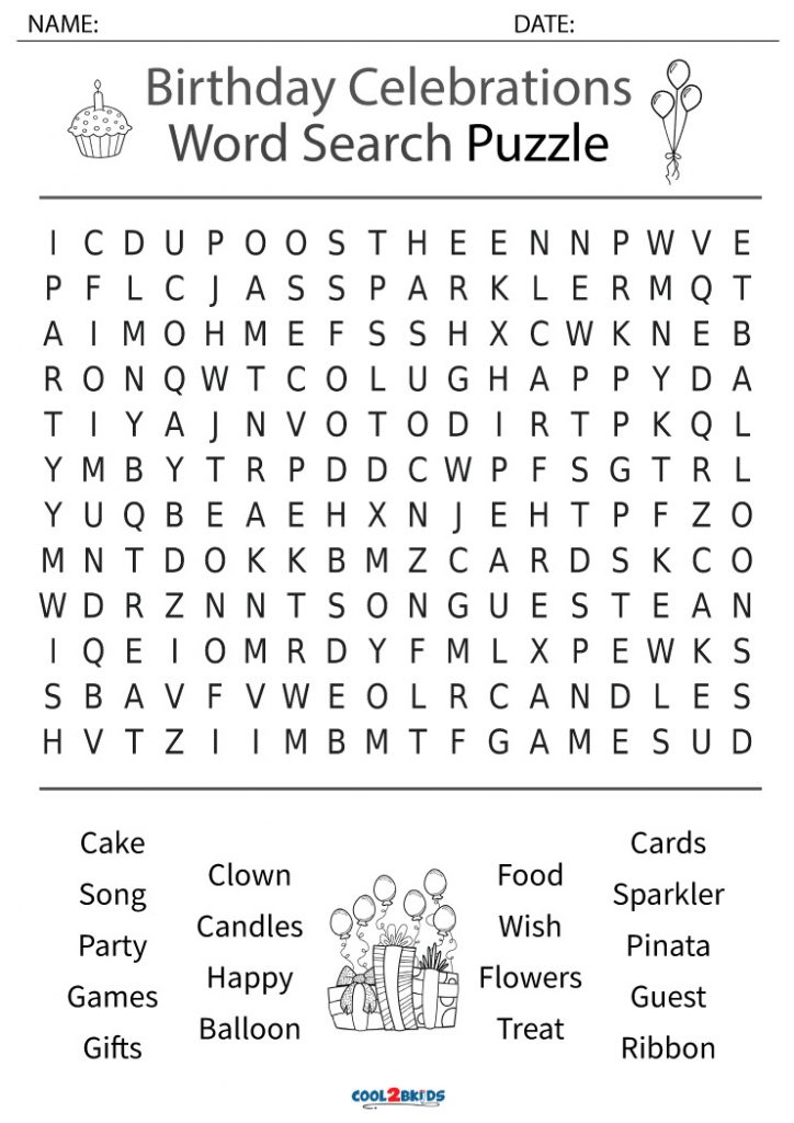 Printable Birthday Word Search Cool2bKids