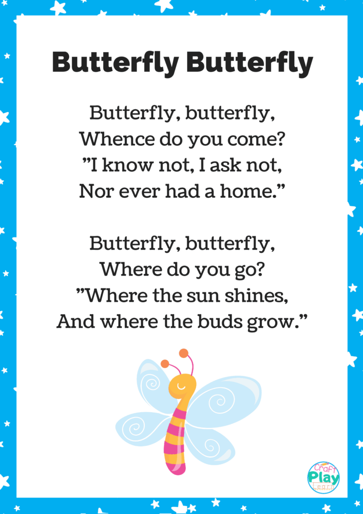 Printable Butterfly Song For Kids Plus Activity Ideas Craft Play Learn
