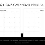 Printable Calendar 2021 2022 2023 Monthly Planner For 36 Etsy