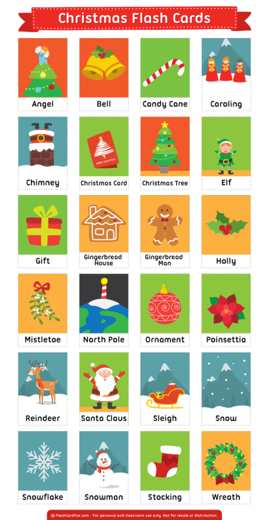 Printable Christmas Flash Cards