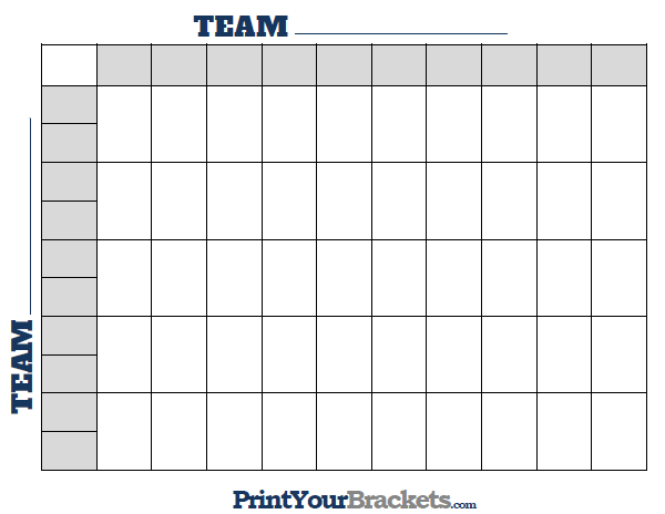 Printable College Football BCS Squares 50 Grid Office Pool NFL