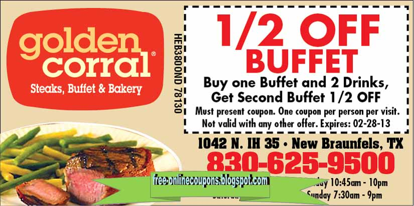 Printable Coupons 2020 Golden Corral Coupons