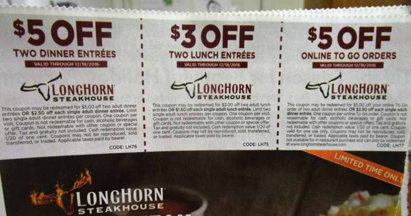 Printable Coupons 2022 Longhorn Steakhouse Coupons