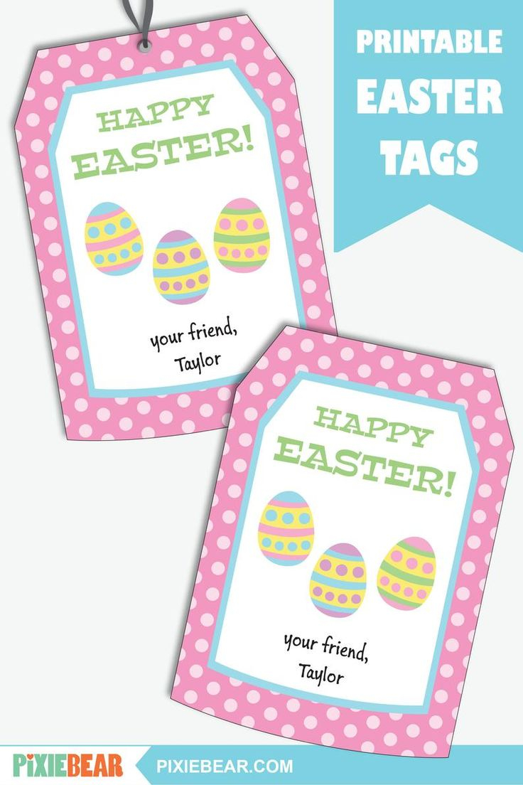 Printable Easter Egg Gift Tags Editable Happy Easter Treat Etsy