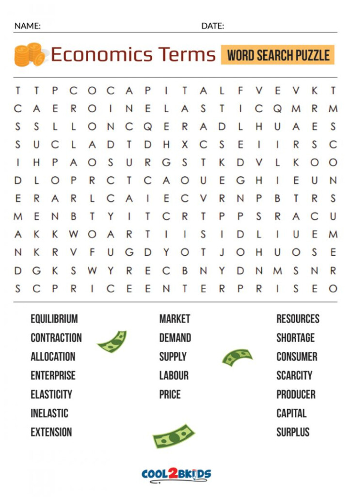 Printable Economics Word Search Cool2bKids