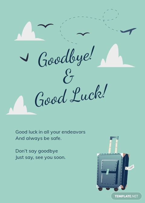 Printable Farewell Card Template Free JPG Illustrator Word Apple 