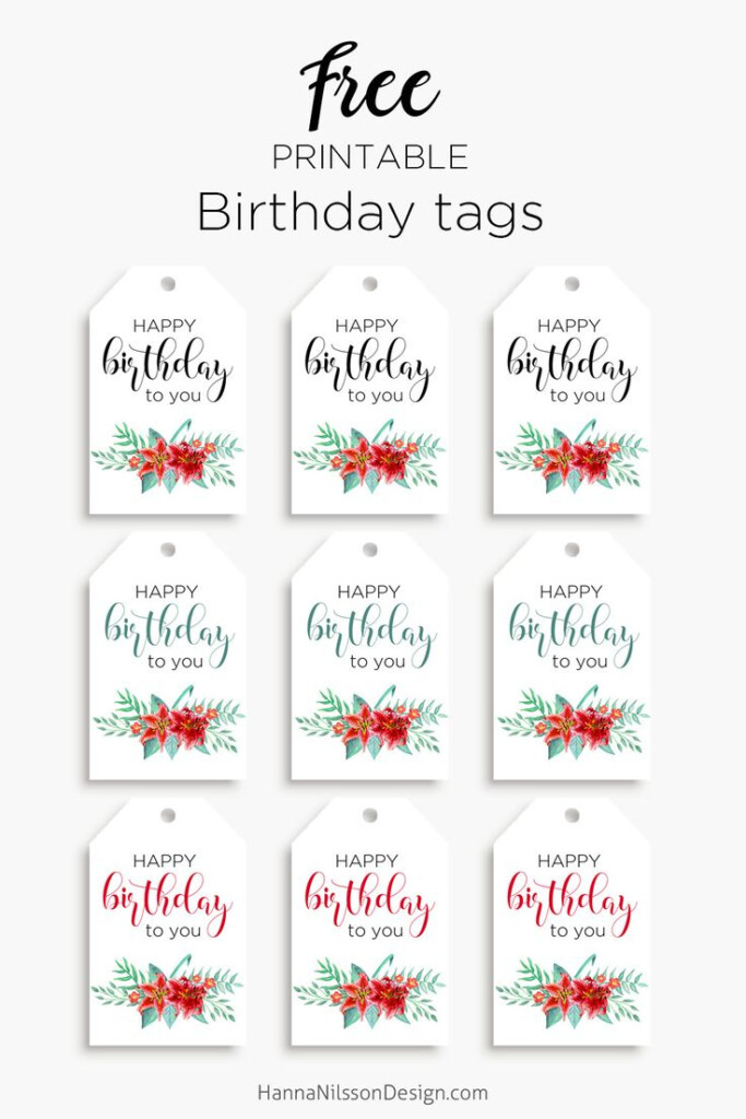 Printable Floral Birthday Cards Tags Gift Box Free Printable 