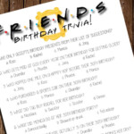 Printable FRIENDS Birthday Game Birthday Trivia Etsy