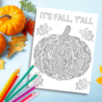 Printable It s Fall Y all Pumpkin Coloring Page Easy Crafts 101