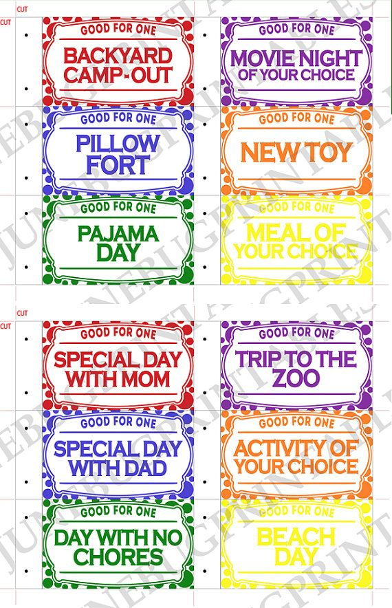 Printable Kids Coupon Book Kids Christmas Reward Coupons DIY Etsy