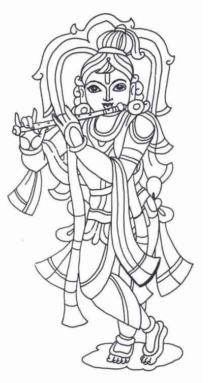 Printable Krishna coloring page Coloringpagebook