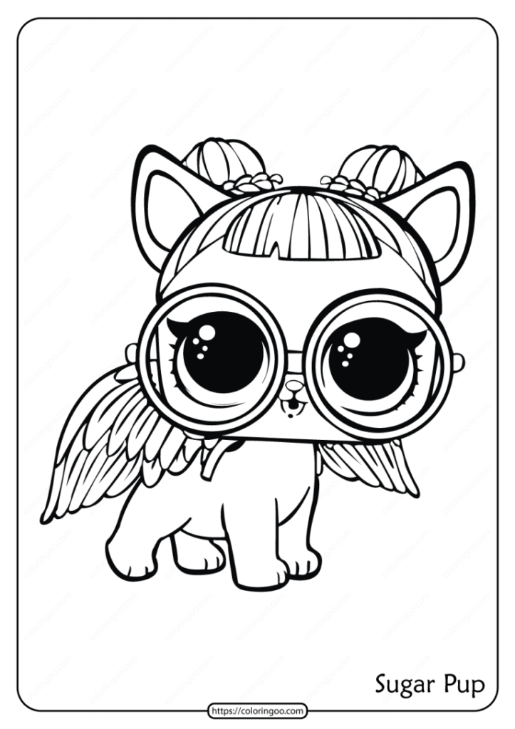 Printable lol doll surprise sugar pup coloring page