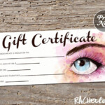 Printable Makeup Gift Certificate Template Makeup Eyebrow Etsy Gift