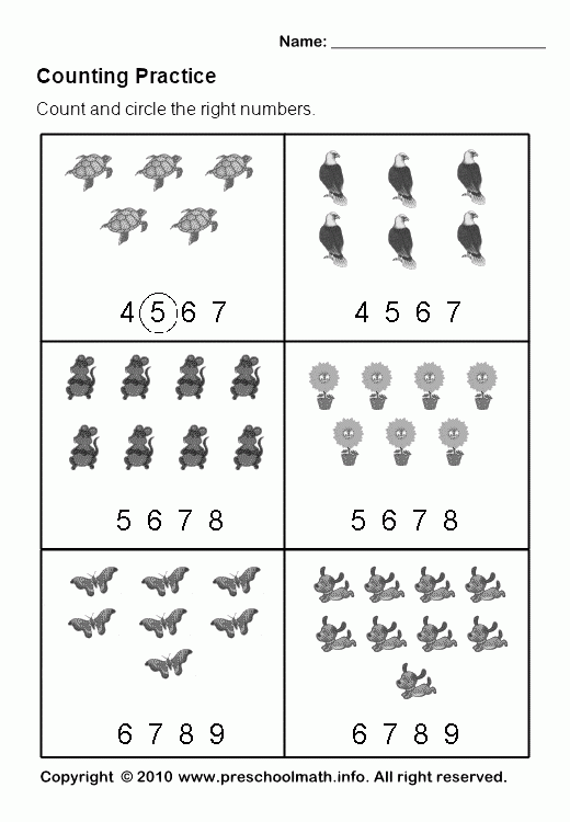 Printable Math Worksheets For Preschoolers Worksheets Master