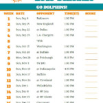 Printable Miami Dolphins Schedule 2019 Season Miami Dolphins