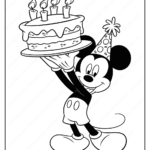 Printable Mickey Mouse Birthday Coloring Page