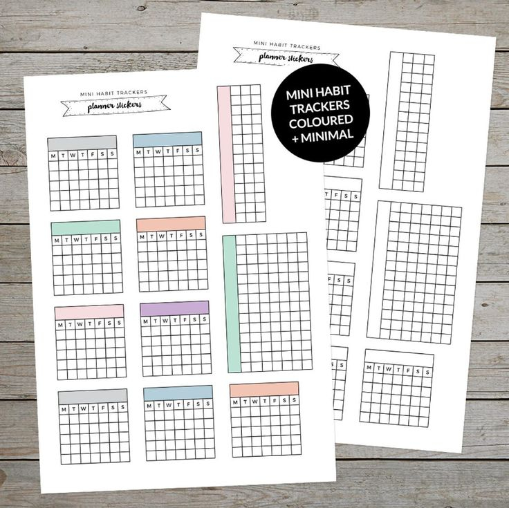 Printable Mini Habit Trackers Bullet Journal Tracker Habit Tracker 