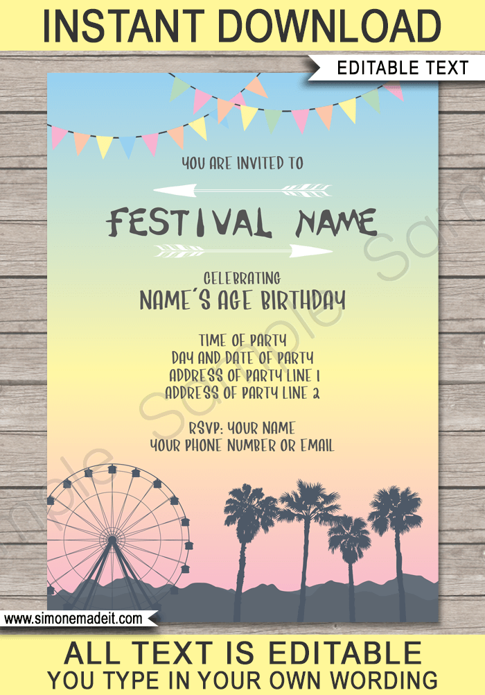 Printable ms word Festival Invitation Printable Template