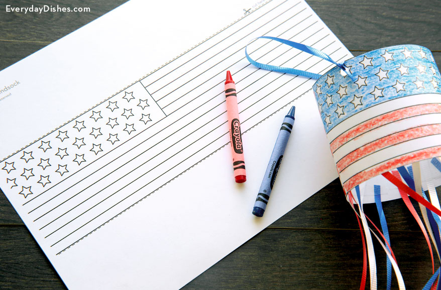 Printable Patriotic Windsock Craft