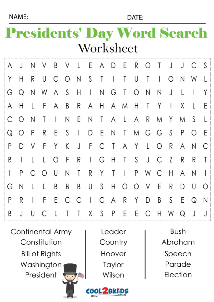 Printable Presidents Day Word Search Cool2bKids