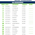 Printable Seattle Seahawks Schedule 2019 Season Seahawks Schedule