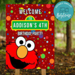 Printable Sesame Street Birthday Yard Sign Instant Download Bobotemp