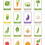 Printable Spanish Vegetable Flash Cards