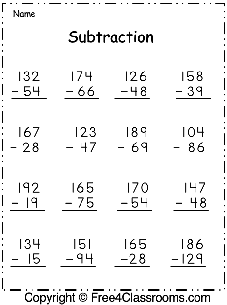 Printable Subtraction Worksheets With Regrouping Worksheets Master